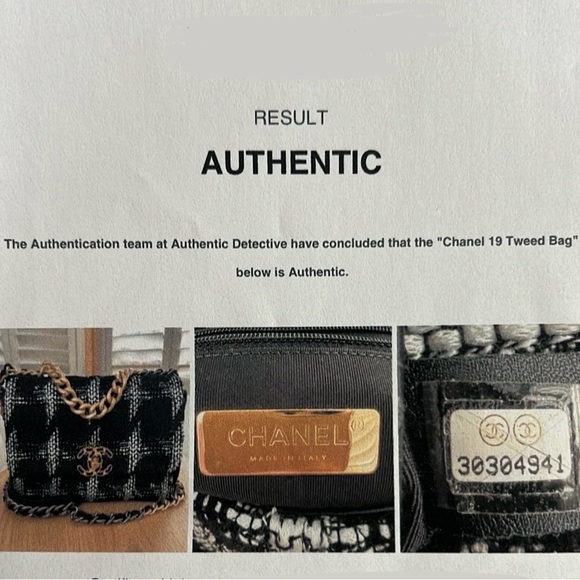 ❌SOLD❌✨Chanel 19 Quilted Houndstooth Tweed Medium Flap Bag. COA included. - Picture 11 of 12